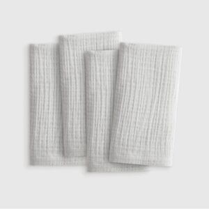 NWT QUINCE Set Of 3 Organic Airy Gauze Napkins Fog Grey 2920
